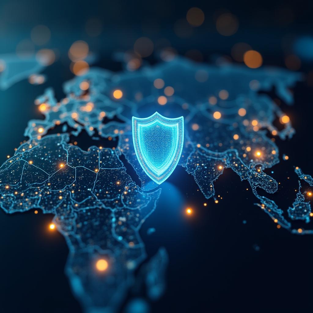 Secure digital logistics data protection visual
